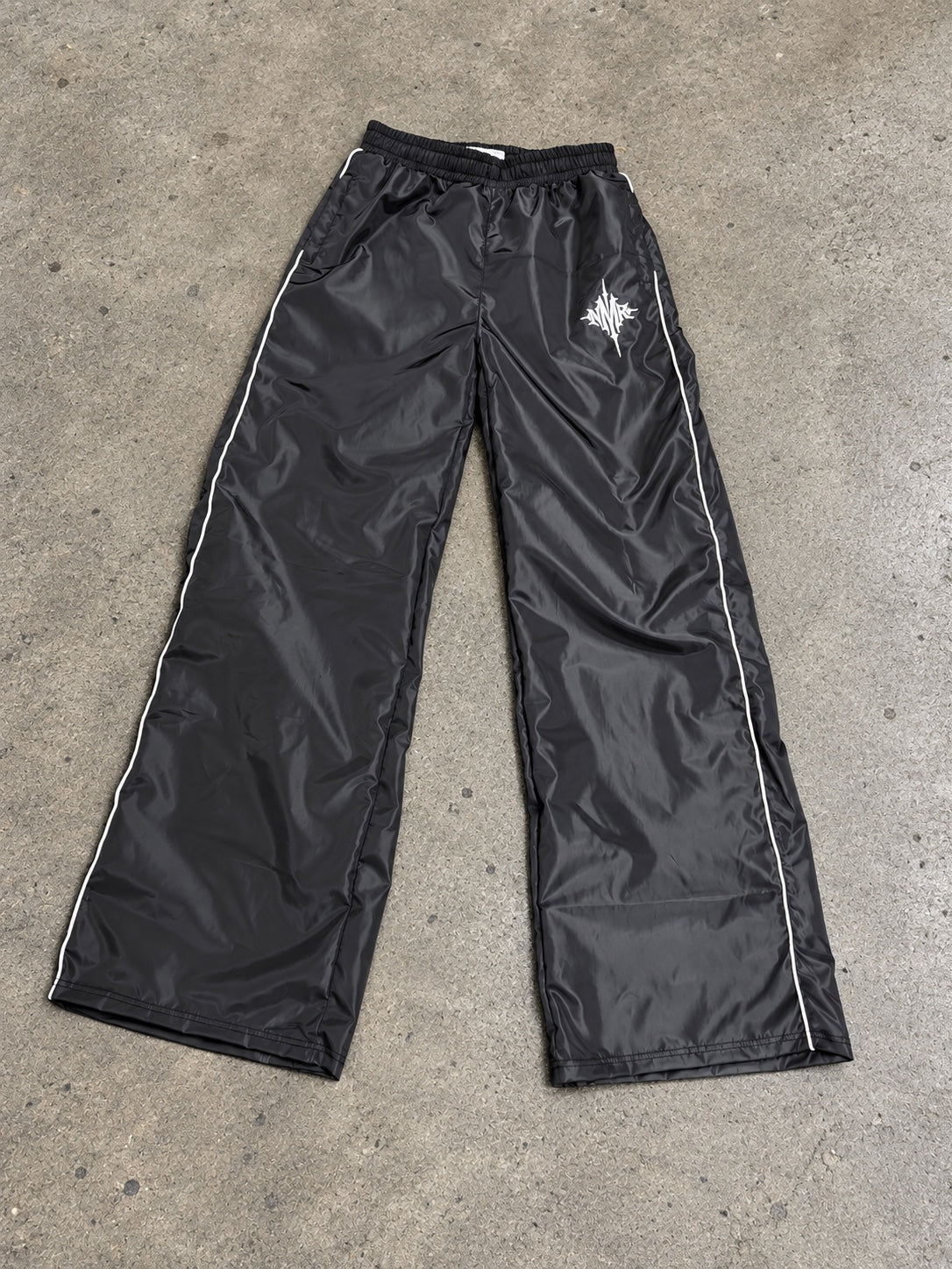 Black Nylon Track Pants